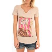 T-shirt LuluCastagnette T-Shirt Mimi Flamme Print Beige