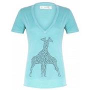 T-shirt So Charlotte V neck short sleeves Giraffe T00-91-80 Vert