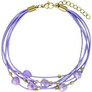 Bracelets Go Mademoiselle Bracelet multi-rangs cuir violet