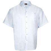 Chemise Doublissimo chemisette en lin monte carlo bleu