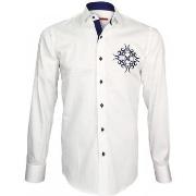 Chemise Andrew Mc Allister chemise brodee heraldic blanc