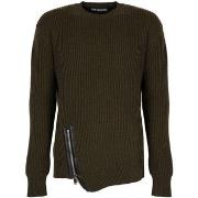 Pull Les Hommes LJK106-656U | Round Neck Sweater with Asymetric Zip