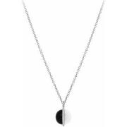 Collier Orusbijoux Collier Argent Sphère Noire Et Blanche Sertie