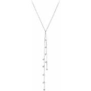 Collier Orusbijoux Collier Cravate Argent Forme Rond Pierre Blanche