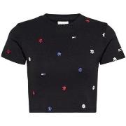 T-shirt Tommy Jeans T shirt crop top Femme Ref 54094 BDS black