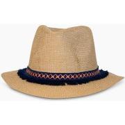 Chapeau Kebello Chapeau fedora effet paille Beige F