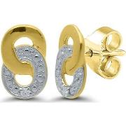 Boucles oreilles Brillaxis Boucles d'oreilles cercles entrelacés or di...