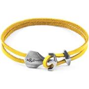 Bracelets Anchor &amp; Crew Bracelet Ancre Delta Argent Et Cuir Plat