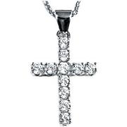 Pendentifs Brillaxis Pendentif croix diamants or blanc 750/1000