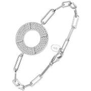 Bijoux Orusbijoux Bracelet Chaine Argent Rond Serti De Zirconiums Blan...