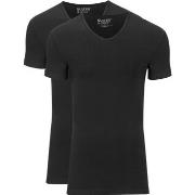 T-shirt Slater T-Shirts Stretch Lot de 2 Col-V Noir