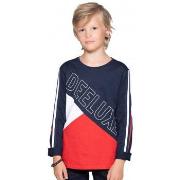 T-shirt enfant Deeluxe T-shirt junior BROS Bleu Blanc et Rouge -