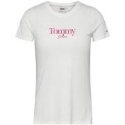 T-shirt Tommy Jeans T Shirt Femme Ref 57225 YBL Ecru