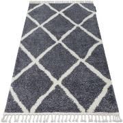 Tapis Rugsx Tapis BERBER CROSS B5950 gris et blanc 140x190 cm