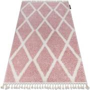 Tapis Rugsx Tapis BERBER TROIK A0010 rose et blanc 200x290 cm