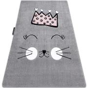 Tapis Rugsx Tapis PETIT CAT CHAT COURONNE gris 200x290 cm