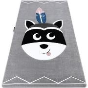 Tapis Rugsx Tapis PETIT RACCOON MUKKI RATON LAVEUR gris 80x150 cm