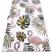 Tapis Rugsx Tapis PETIT GARDEN FLAMINGOS FEUILLES DE MONSTERA 80x150 c...