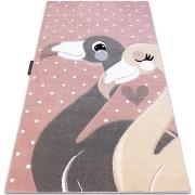 Tapis Rugsx Tapis PETIT FLAMINGOS CŒURS rose 80x150 cm