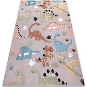 Tapis Rugsx Tapis FUN Dino pour enfants Dinosaures beige 140x190 cm