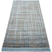 Tapis Rugsx Tapis ACRYLIQUE MANYAS 191AA Gris/Bleu franges 80x150 cm