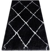 Tapis Rugsx Tapis FLUFFY 2373 shaggy treillis - anthracite 80x150 cm