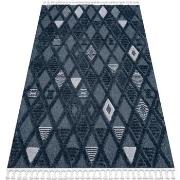 Tapis Rugsx Tapis SEVILLA Y499B treillis, diamants bleu Frange 80x150 ...