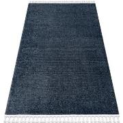 Tapis Rugsx Tapis SEVILLA PC00B rayures bleu Franges berbère 160x220 c...