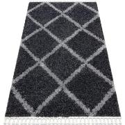 Tapis Rugsx Tapis UNION 3482 Treillis gris Franges berbère 140x190 cm