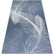 Tapis Rugsx Tapis lavable ANDRE 1148 Plumes antidérapant - 80x150 cm