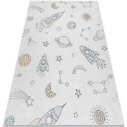 Tapis Rugsx Tapis lavable BAMBINO 1278 Fusée spatiale pour 80x150 cm