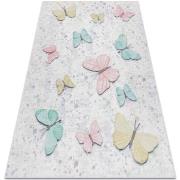 Tapis Rugsx Tapis lavable BAMBINO 1610 Papillons pour les 160x220 cm