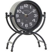 Horloges Item International Horloge en métal noir sur pieds rétro