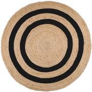 Tapis Stof Tapis MAORI en Jute 90 x 90 cm - Noir