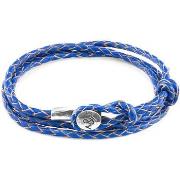 Bracelets Anchor &amp; Crew Bracelet Dundee Argent Et Cuir Tressé