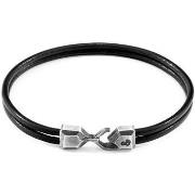 Bracelets Anchor &amp; Crew Bracelet Cromer Argent Et Cuir Rond