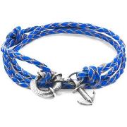 Bracelets Anchor &amp; Crew Bracelet Ancre Clyde Argent Et Cuir Tressé