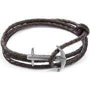 Bracelets Anchor &amp; Crew Bracelet Ancre Admiral Argent Et Cuir Tres...