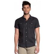 Chemise Deeluxe Chemisette homme en lin grise BOBBY S20434