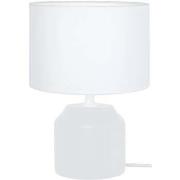 Lampes de bureau Tosel Lampe de chevet cylindrique bois blanc d'ivoire