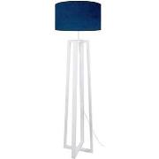 Lampadaires Tosel Lampadaire colonne bois blanc et bleu