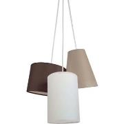 Lustres, suspensions et plafonniers Tosel Lustre grappe tissu blanc, n...