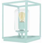 Lampes de bureau Tosel Lampe a poser carré métal bleu et transparent
