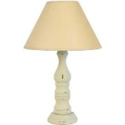 Lampes de bureau Tosel Lampe de chevet colonne bois crème