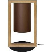 Lampes de bureau Tosel Lampe de chevet colonne bois foncé