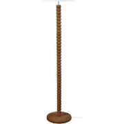 Lampadaires Tosel Lampadaire droit bois foncé et blanc