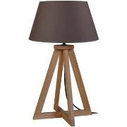 Lampes de bureau Tosel Lampe de chevet colonne bois foncé et marron