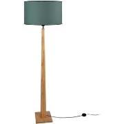 Lampadaires Tosel Lampadaire droit bois foncé et vert