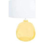 Lampes de bureau Tosel Lampe de chevet globe verre jaune et blanc