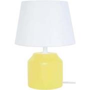 Lampes de bureau Tosel Lampe de chevet cylindrique bois jaune et blanc